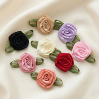 Satin Bow with Flower Foliage (10pcs)