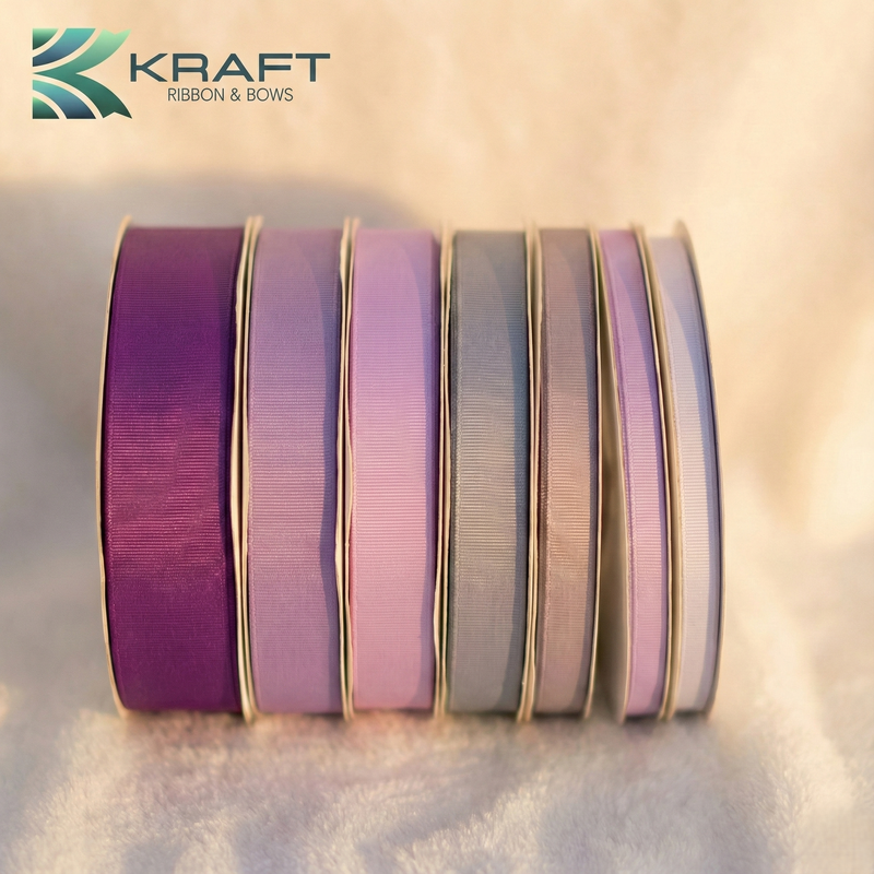 Premium grosgrain ribbon purple series