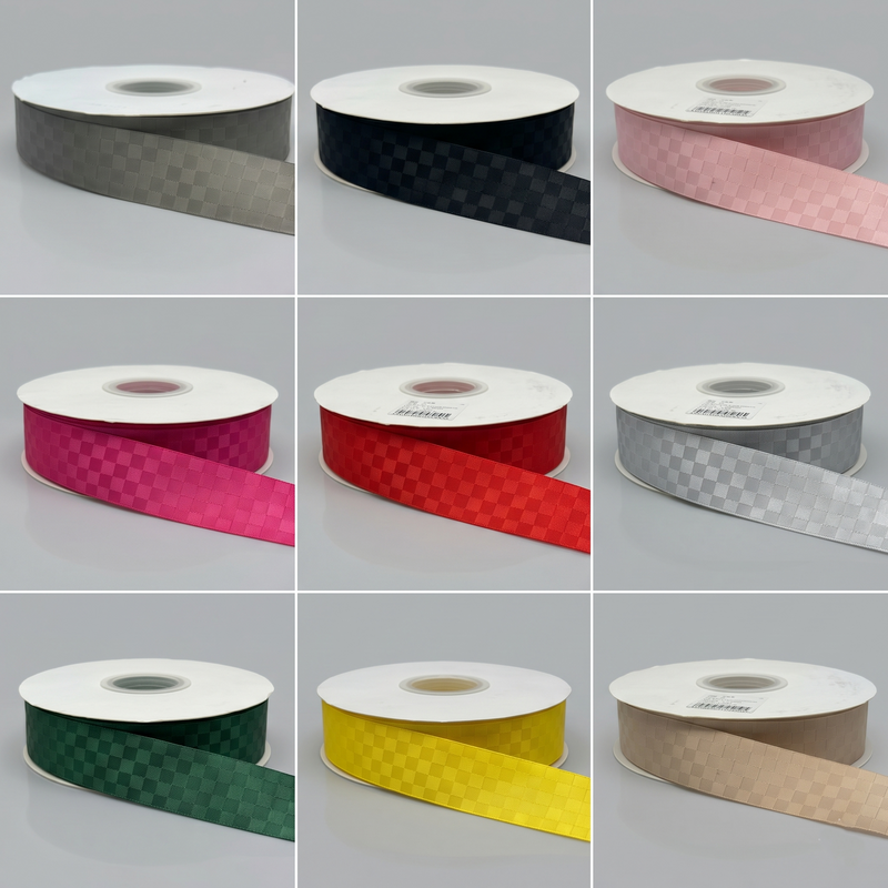 Premium Satin Check Ribbon 25MM