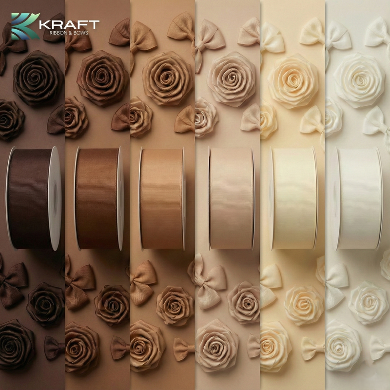 Premium grosgrain ribbon brown series