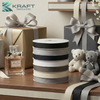 Premium grosgrain ribbon white, grey and black series
