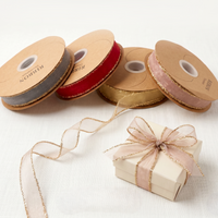 Elegant Organza Ribbon Collection with Gold Edges-25MM