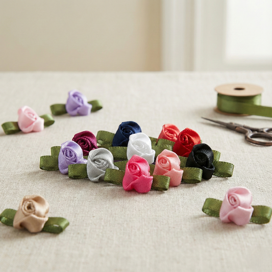 Ribbon Bow with Flower Foliage small(10PCS)