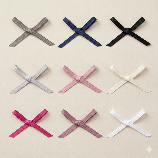 Ribbon cross Bow with  Grosgrain Ribbon (10PC)