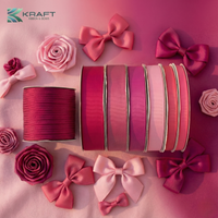 Premium grosgrain ribbon dark pink series