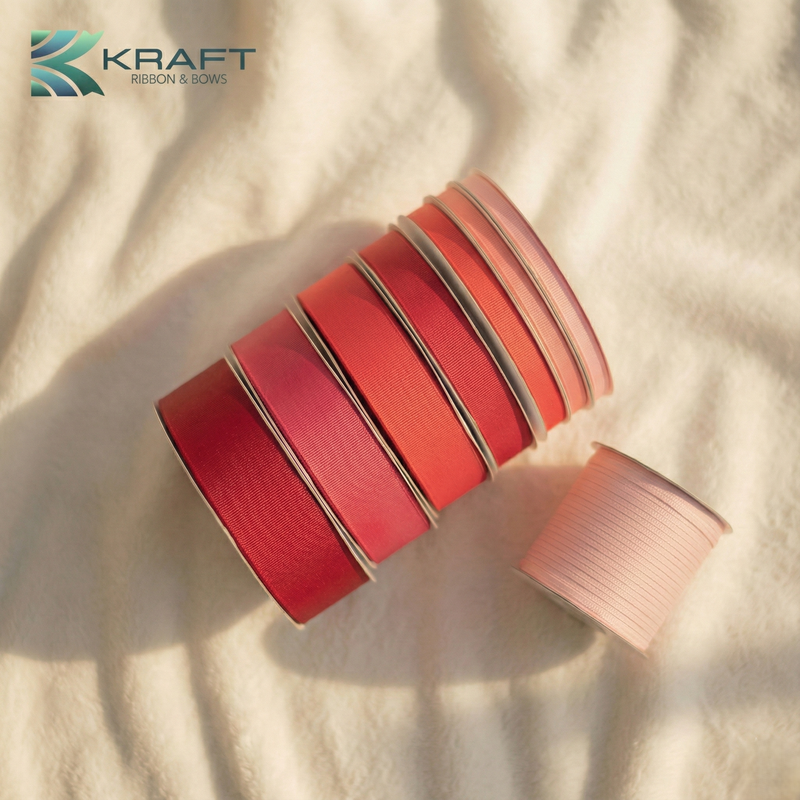 Premium grosgrain ribbon red series