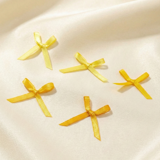 Double Side satin Bow Yellow Series (25 PCS)