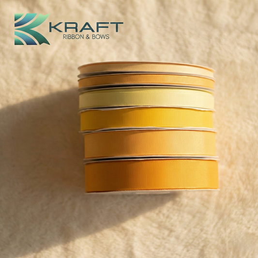 Premium grosgrain ribbon yellow series