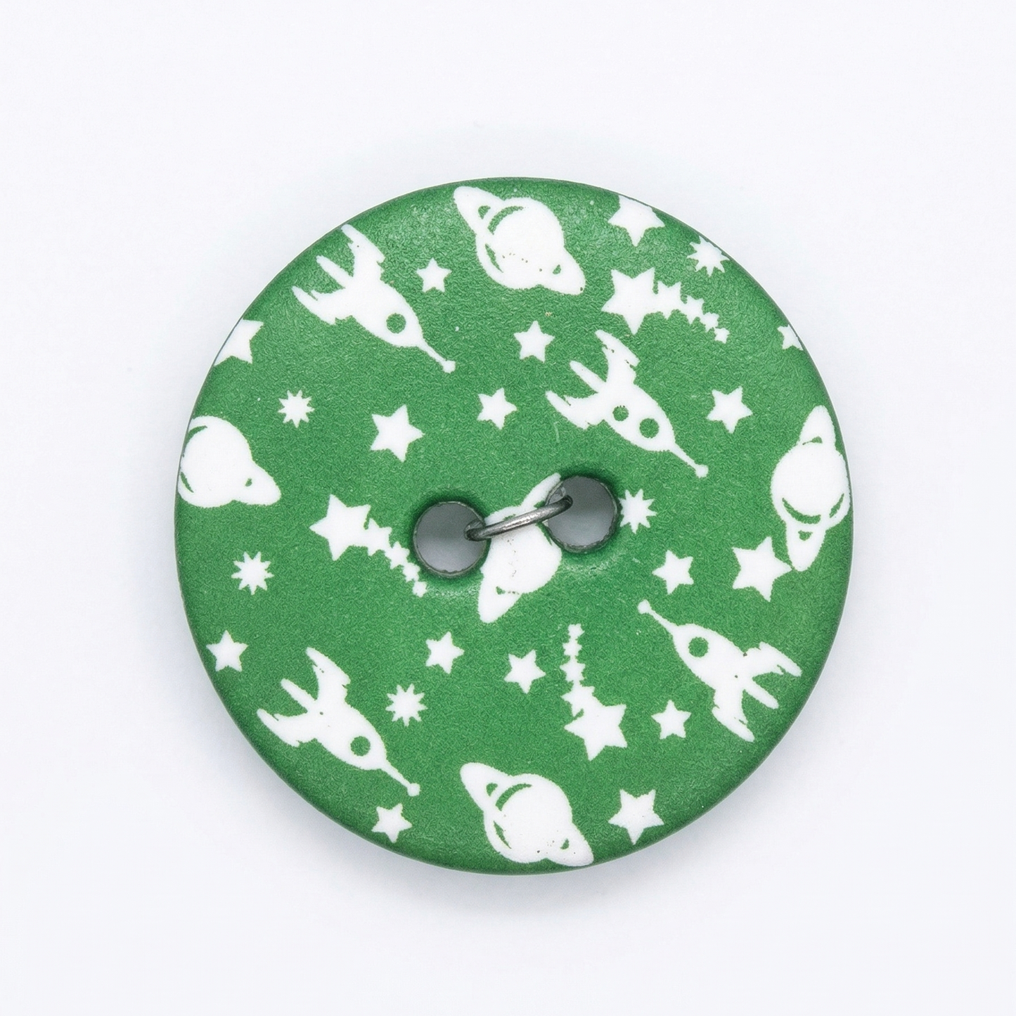 Polyester button 2-holes, Happy Space, 20mm