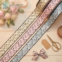 Elegant Heart Print Ribbon Roll -25MM