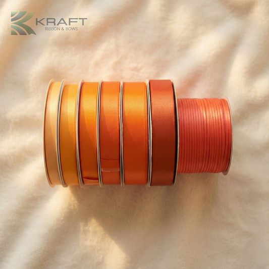 PREMIUM DOUBLE FACE SATIN RIBBON ORANGE SERIES