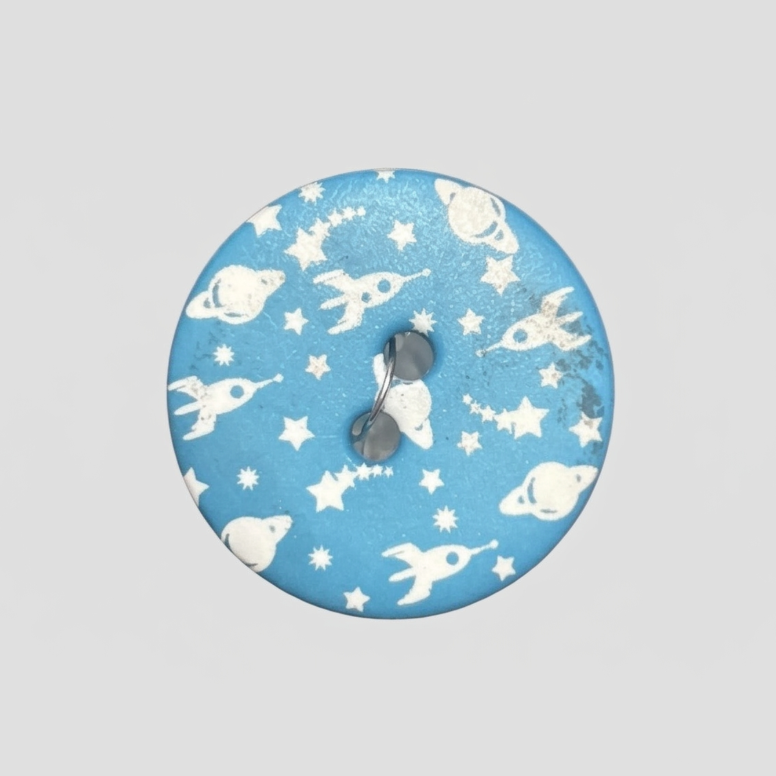 Polyester button 2-holes, Happy Space, 20mm