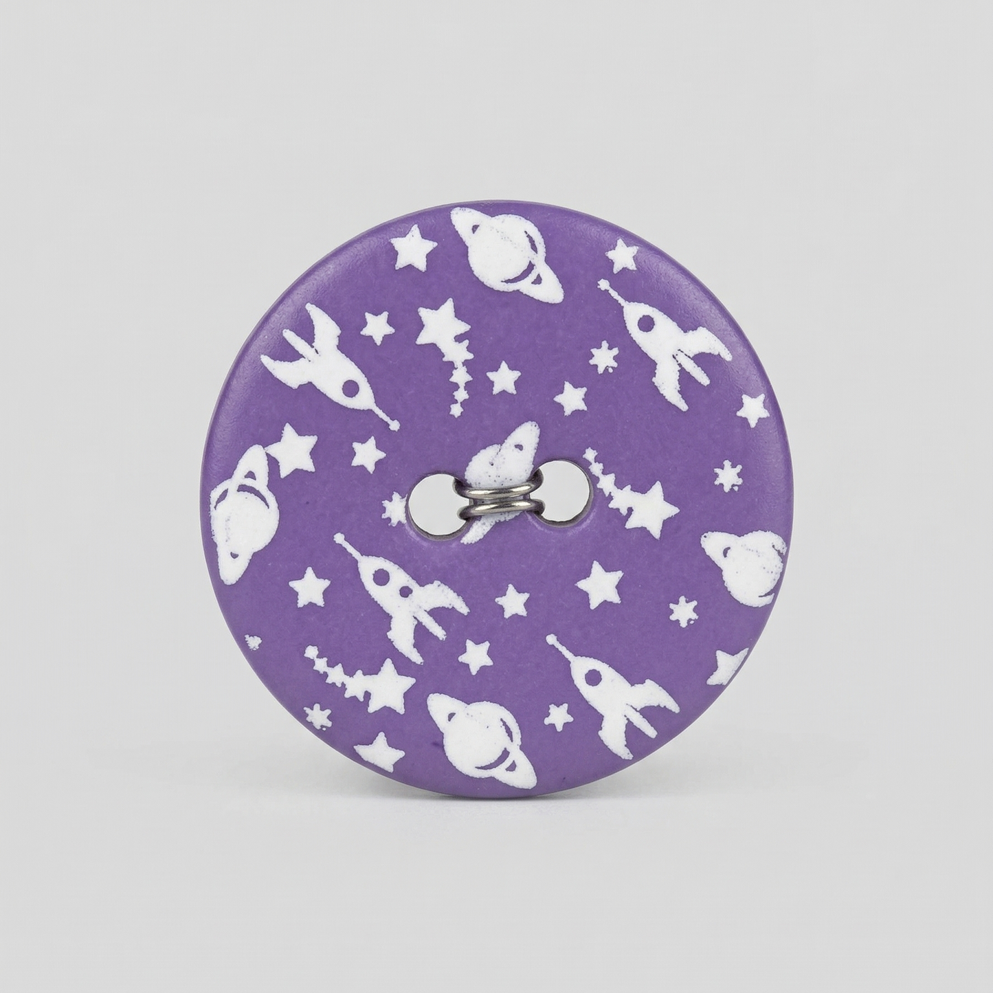 Polyester button 2-holes, Happy Space, 20mm