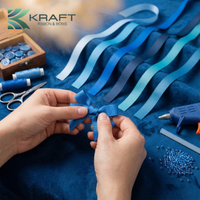 Premium grosgrain ribbon mid blue series