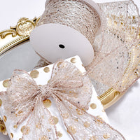 Glitter Mesh Wired Ribbon (2.5inch-63mm)10 yards