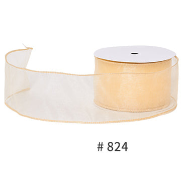 Organza Wired Ribbon 10 Yards Ribbon (2.5inch-63mm)