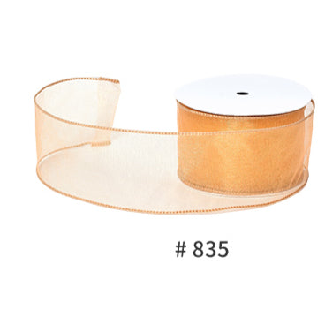 Organza Wired Ribbon 10 Yards Ribbon (2.5inch-63mm)