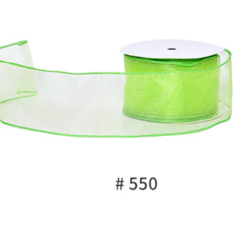 Organza Wired Ribbon 10 Yards Ribbon (2.5inch-63mm)