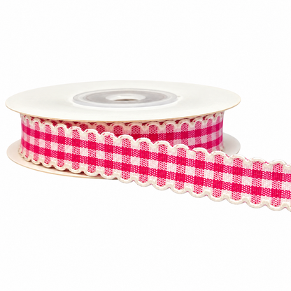 Checkered Scallop Edge Decorative Ribbon – 1cm(10mm)-10 Yards