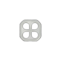Polyester four-hole button 11mm (Transparent, Black)