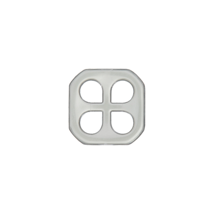 Polyester four-hole button 11mm (Transparent, Black)
