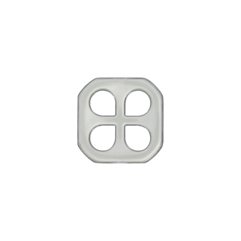 Polyester four-hole button 11mm (Transparent, Black)