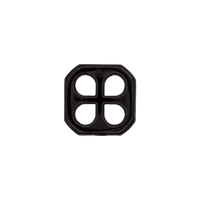 Polyester four-hole button 11mm (Transparent, Black)