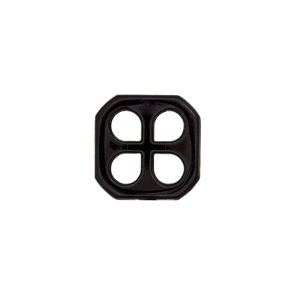 Polyester four-hole button 11mm (Transparent, Black)