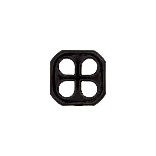 Polyester four-hole button 11mm (Transparent, Black)