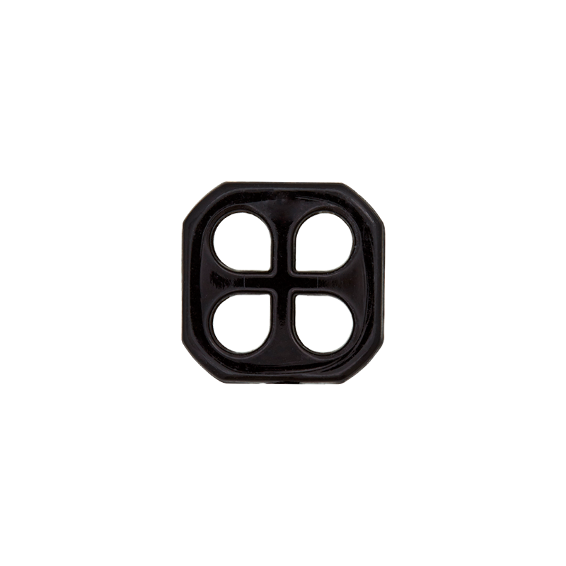 Polyester four-hole button 11mm (Transparent, Black)