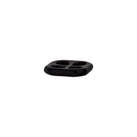 Polyester four-hole button 11mm (Transparent, Black)