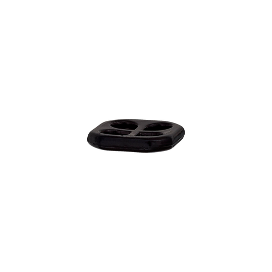 Polyester four-hole button 11mm (Transparent, Black)