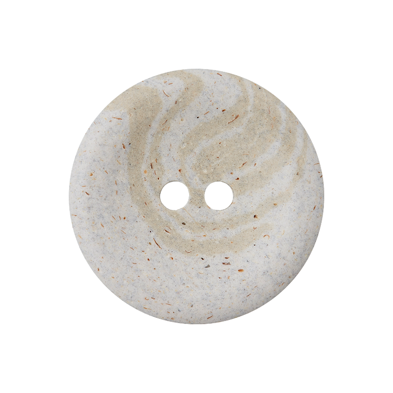 Hemp/polyester button 2-holes, recycled, 15mm