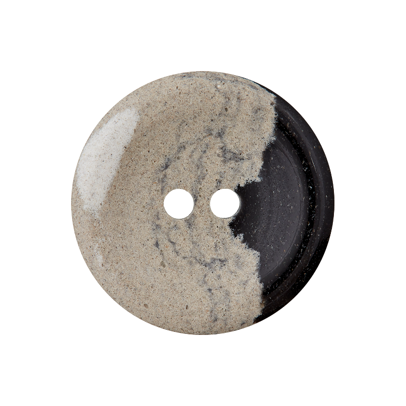 Hemp/polyester button 2-holes, recycled, 15mm
