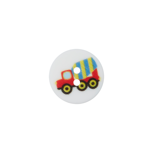 Pol. button Constr. vehicle 15mm multicolor