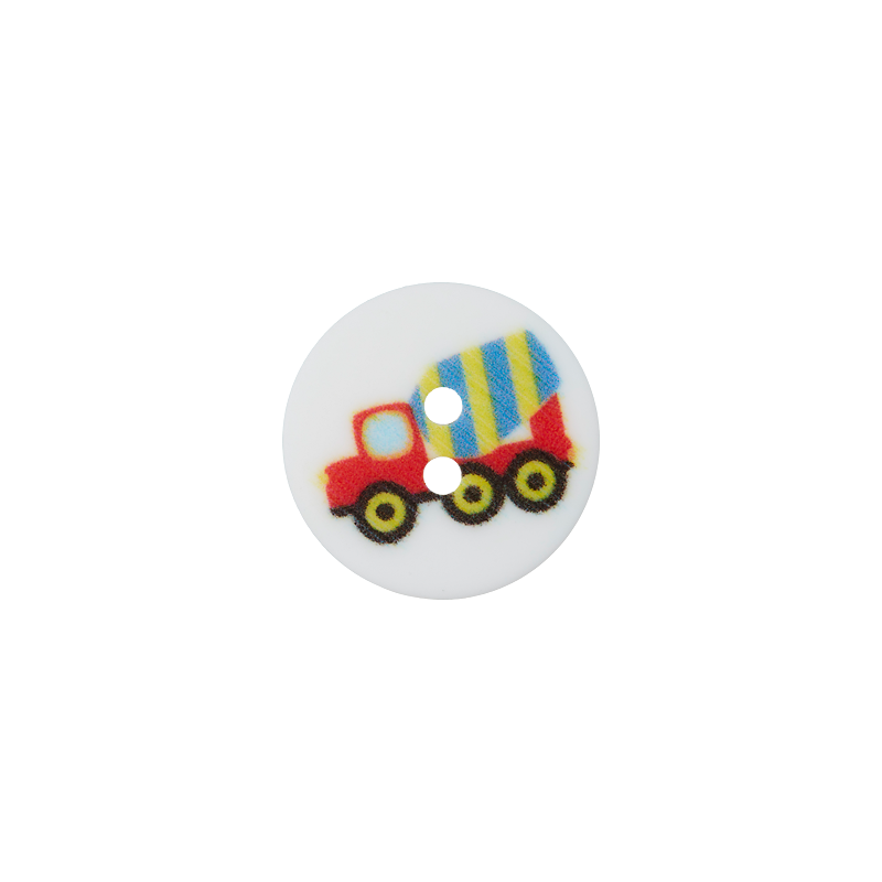 Pol. button Constr. vehicle 15mm multicolor