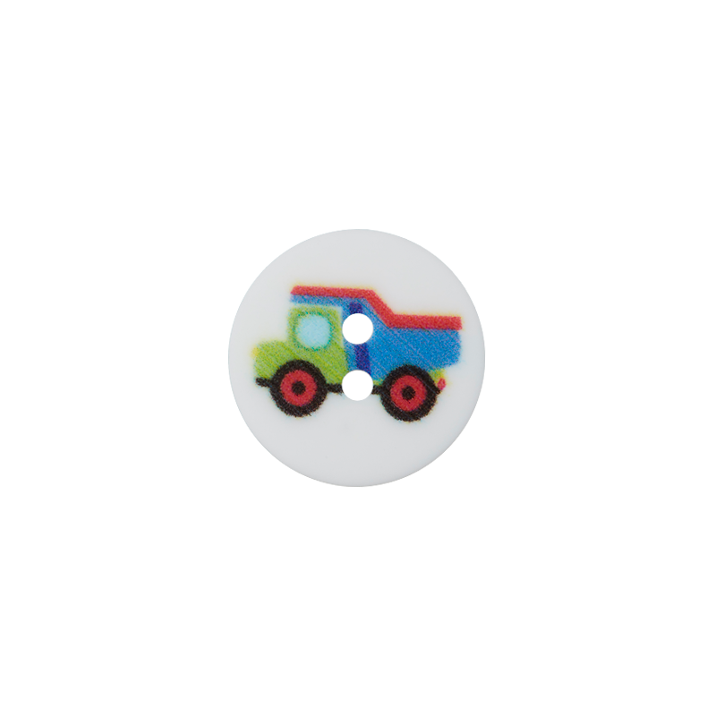 Pol. button Constr. vehicle 15mm multicolor