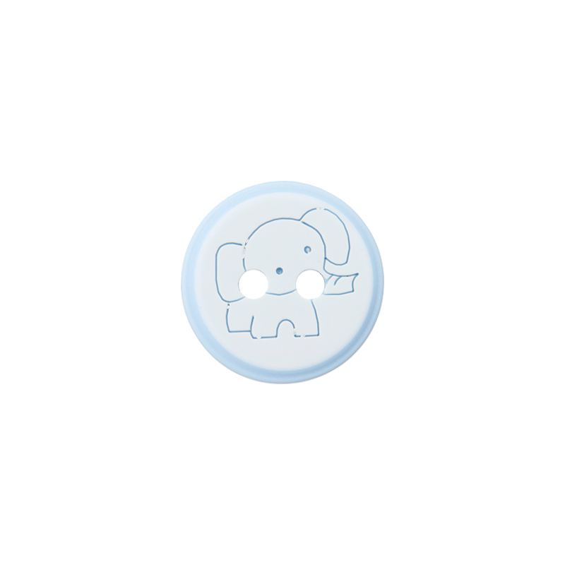 Polyester two-hole button Elephant 12mm