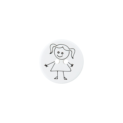 Polyester two-hole button Girl 15mm
