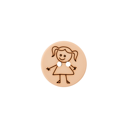 Polyester two-hole button Girl 15mm