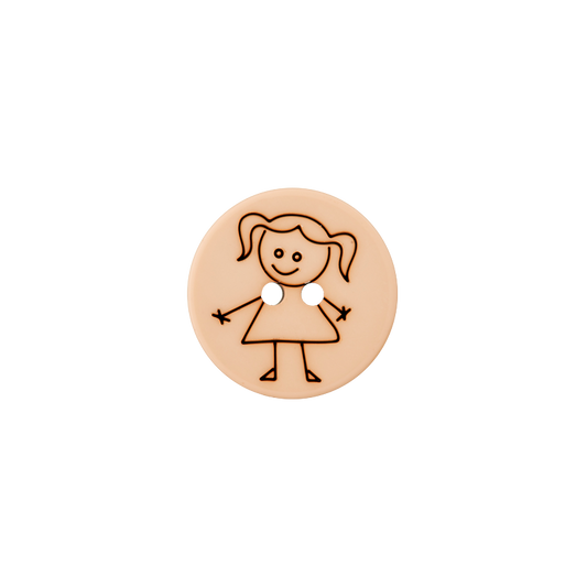 Polyester two-hole button Girl 15mm