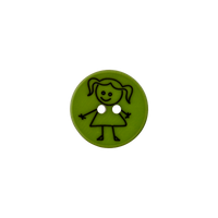 Polyester two-hole button Girl 15mm