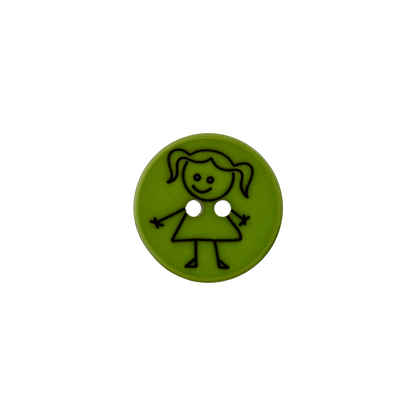Polyester two-hole button Girl 15mm