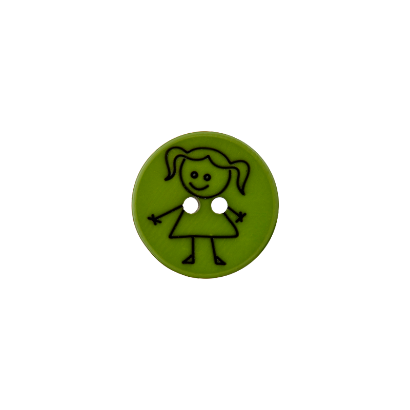 Polyester two-hole button Girl 15mm