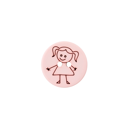Polyester two-hole button Girl 15mm