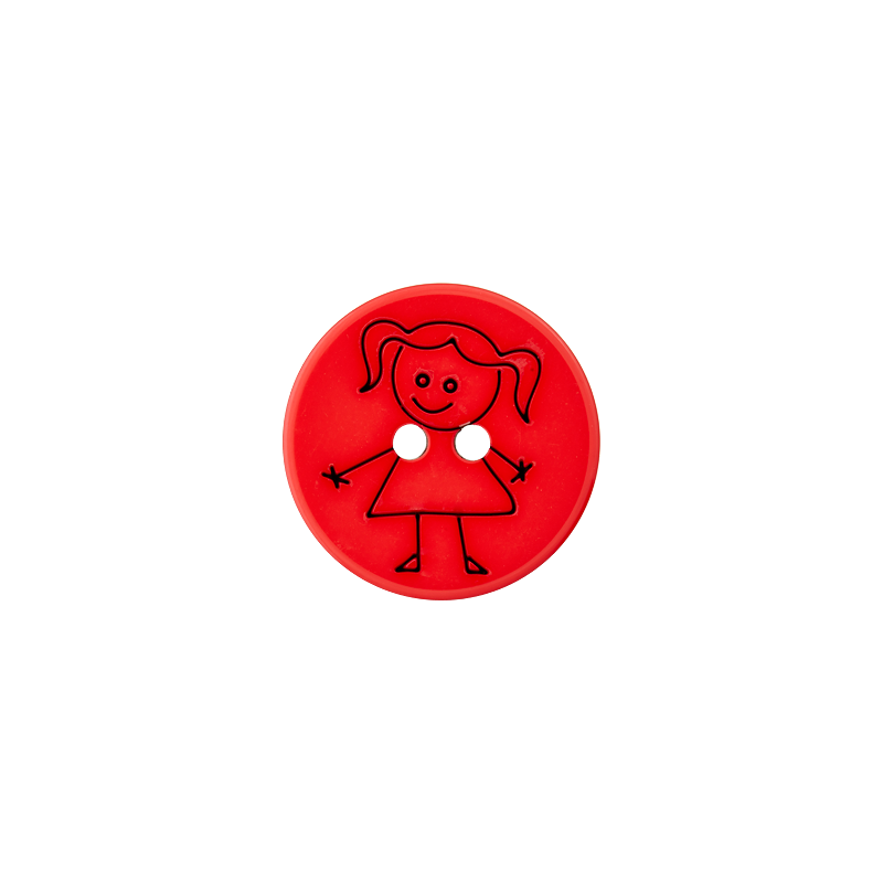 Polyester two-hole button Girl 15mm