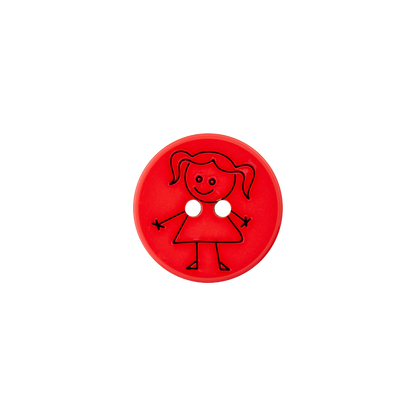 Polyester two-hole button Girl 15mm