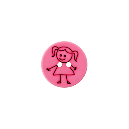 Polyester two-hole button Girl 15mm