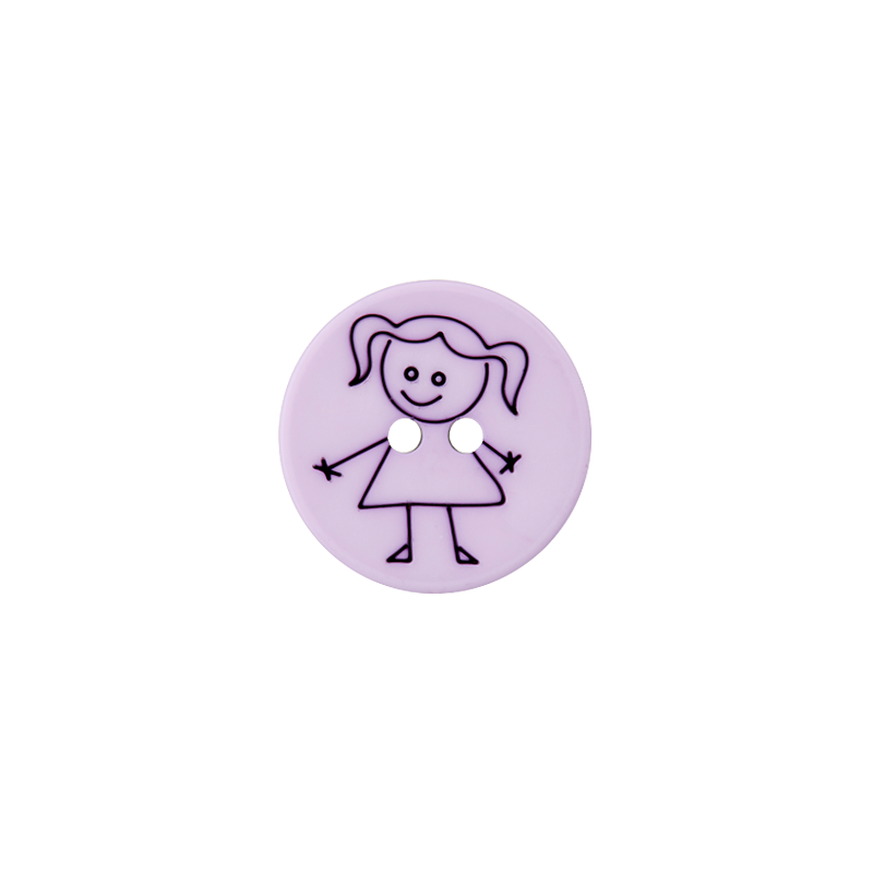 Polyester two-hole button Girl 15mm