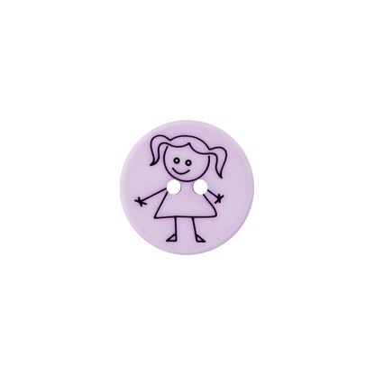 Polyester two-hole button Girl 15mm